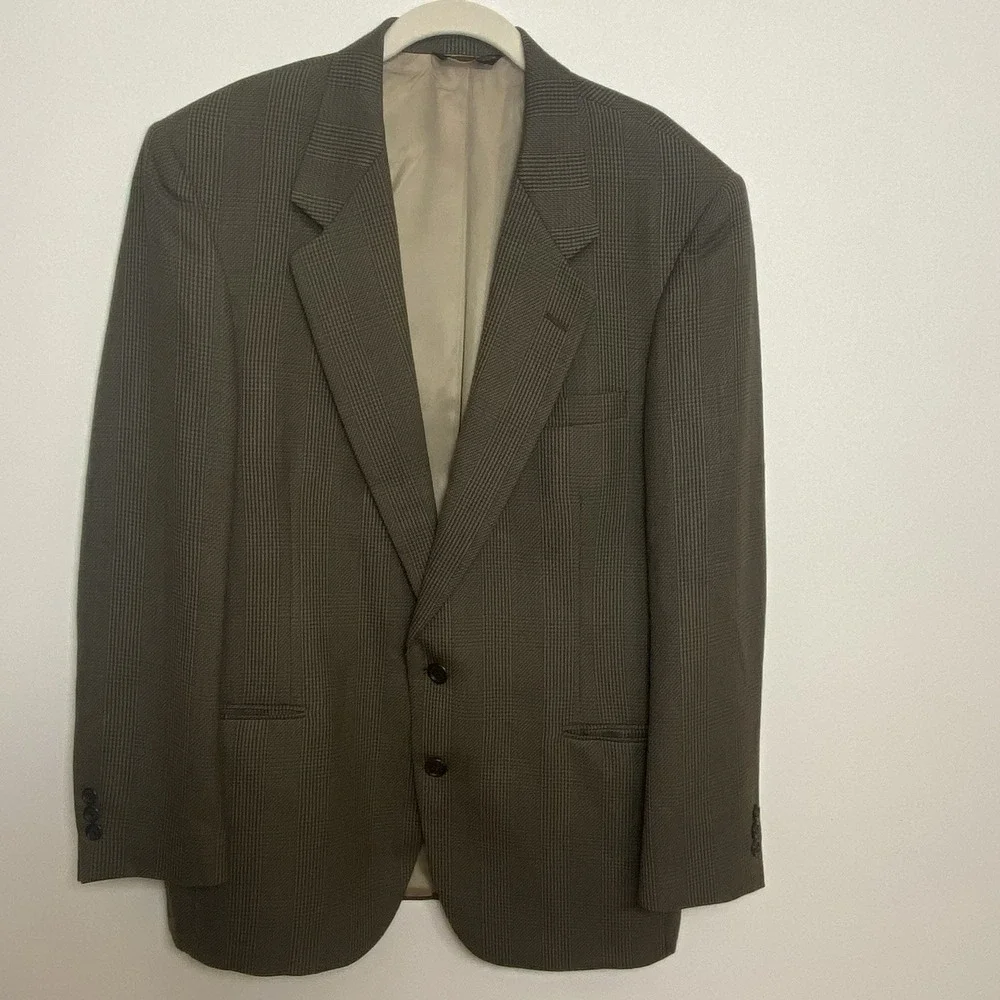 Nino Cerruti Hechts Brown Wool Tweed Blazer Rue Royale 2 Button Sport Jacket 42R